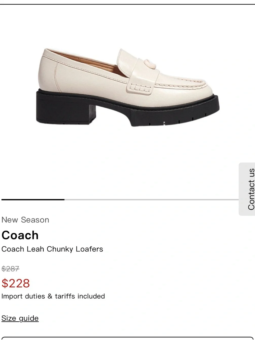 Coach cream leather